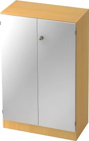 Hammerbacher Schrankwandsystem Solid 6+7 V6550, Streifengriff, buche/silber, Aktenschrank
