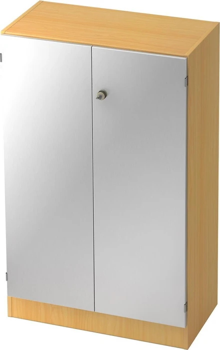 Hammerbacher Schrankwandsystem Solid 6+7 V6550, Streifengriff, buche/silber, Aktenschrank