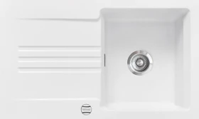 systemceram Kara 85 F Einbau Becken reversibel mit Ablauffernbedienung polar