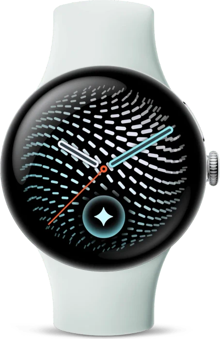 Google Pixel Watch 5 (LTE) 45mm polished silver mit Sportarmband fog