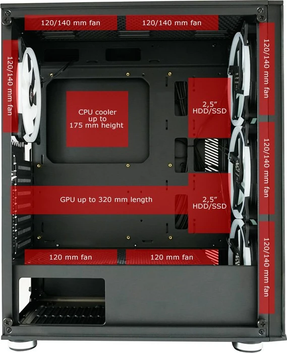 LC-Power Gaming 803B Shaded_X, Glasfenster