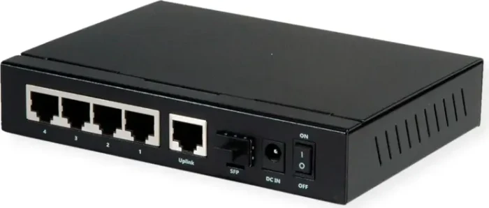 Roline Desktop Gigabit Switch, 5x RJ-45, 1x SFP, 85W PoE+