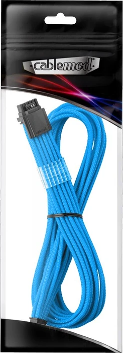 CableMod Universal Pro ModMesh, 12V-2x6 Kabel, StealthSense, natives 12V-2x6 Kabel, 1x 16-Pin PCIe 5.1 Stecker auf 16-Pin PCIe 5.1 Stecker, hellblau, 60cm