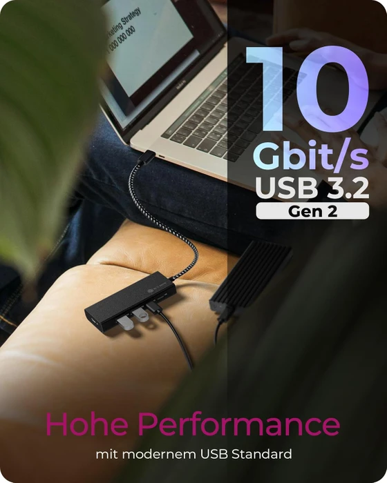 RaidSonic Icy Box IB-HUB1436-CPD USB-Hub schwarz, 2x USB-C 3.1, 2x USB-A 3.1, USB-C 3.1 [Stecker]