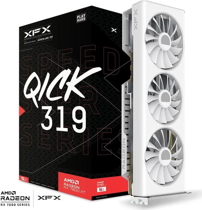 XFX Speedster QICK 319 Radeon RX 7800 XT Core Edition White, 16GB GDDR6, HDMI, 3x DP