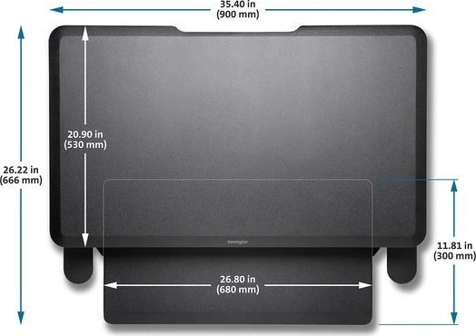 Kensington SmartFit Schreibtischaufsatz 90x67cm schwarz/schwarz