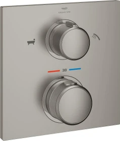 Grohe Allure Thermostat-Wannenbatterie mit integrierter 2-Wege-Umstellung satin steel