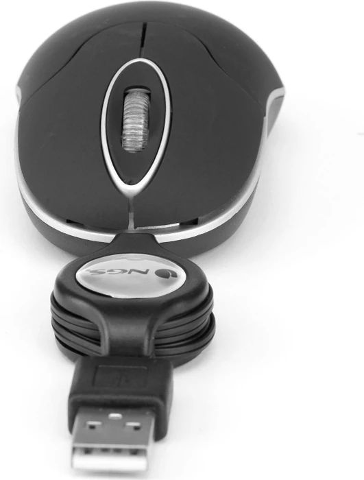 NGS Sin Laptop Mouse with Retractable Cable schwarz, USB