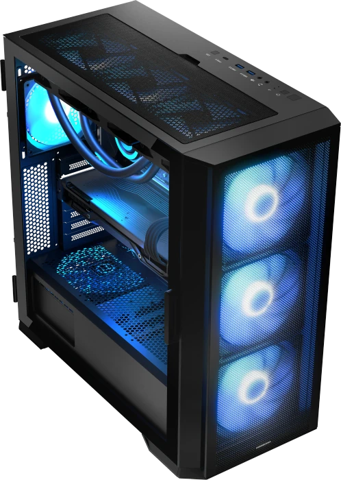 Modecom Horizon ARGB Flow Black, Glasfenster