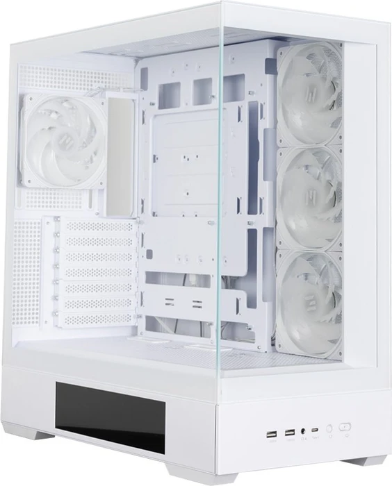 Zalman P40 DS White, weiß, Glasfenster