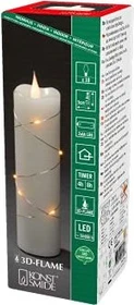 Konstsmide Echtwachskerze 17.8cm cremeweiß LED 10x bernstein, 10 Stück