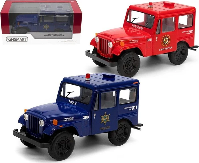 Kinsmart Jeep DJ-58 Polizei/Feuerwehr