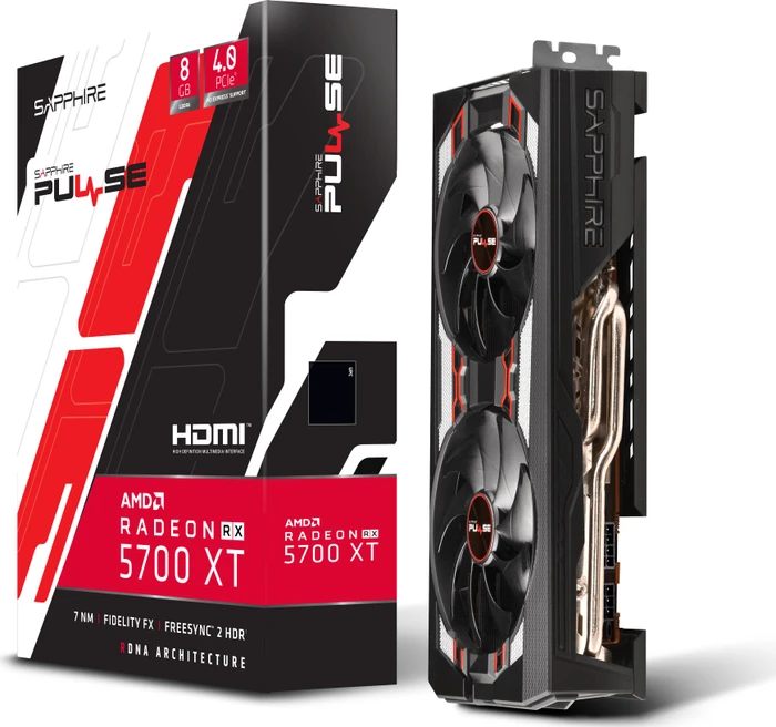Sapphire Pulse Radeon RX 5700 XT 8G, 8GB GDDR6, HDMI, 3x DP, lite retail