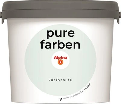 Alpina Farben Pure Farben Wandfarbe kreideblau innen blau, 2.5l