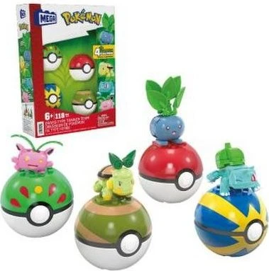 Mattel Mega Construx Pokémon 4 Pflanzen-Typ Pokémon Set