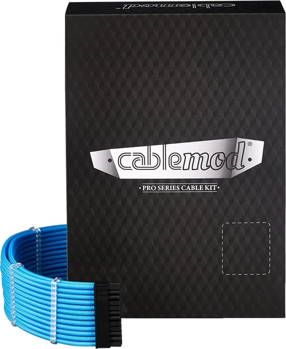 CableMod C-Series Pro ModMesh 12VHPWR Cable Kit for Corsair RM (Black Label), hellblau