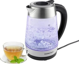 Gourmetmaxx 1.7l Glas-Wasserkocher schwarz/edelstahl