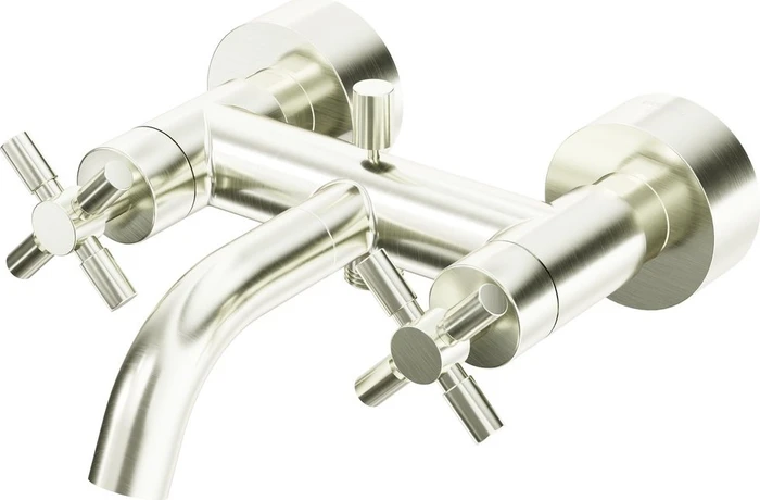 Steinberg Serie 250 Wanne/Brause-Zweigriffarmatur 1/2 brushed nickel