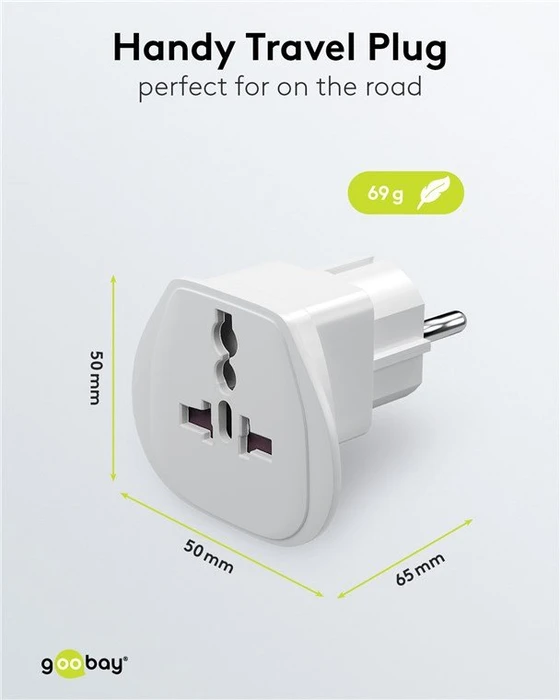 goobay Reiseadapter Welt auf Europa, weiß