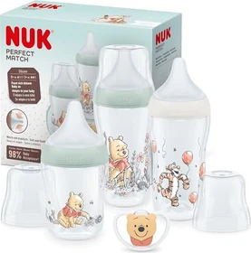 NUK Perfect Match Set Trinkflaschen-Set, 0+M, disney winnie puuh