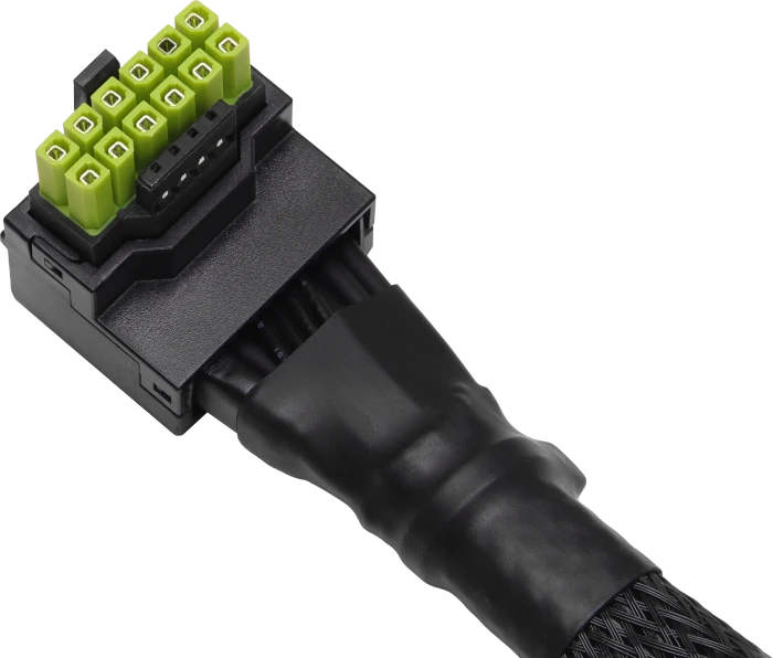 ASRock CB-12V2X6L600W, natives 12V-2x6 Kabel, 1x 16-Pin PCIe 5.1 Stecker auf 16-Pin PCIe 5.1 Stecker, schwarz, 90° gewinkelt, 70cm