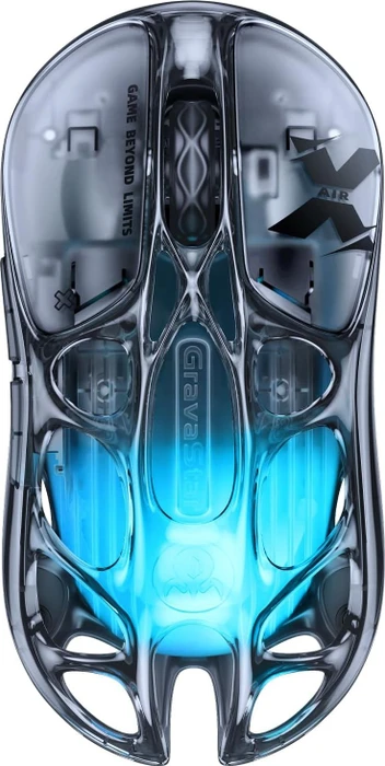 GravaStar Mercury X Air 8KHz Wireless Gaming Mouse, Onyx Crystal, USB/Bluetooth