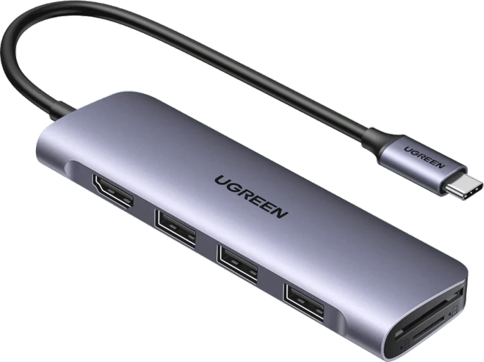 Ugreen Revodok 106 grau, USB-C 3.0 [Stecker]