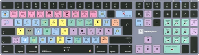 LogicKeyboard Titan Wireless Apple Final Cut Pro X Mac, Titanium Gray, LEDs weiß, USB/Bluetooth, DE