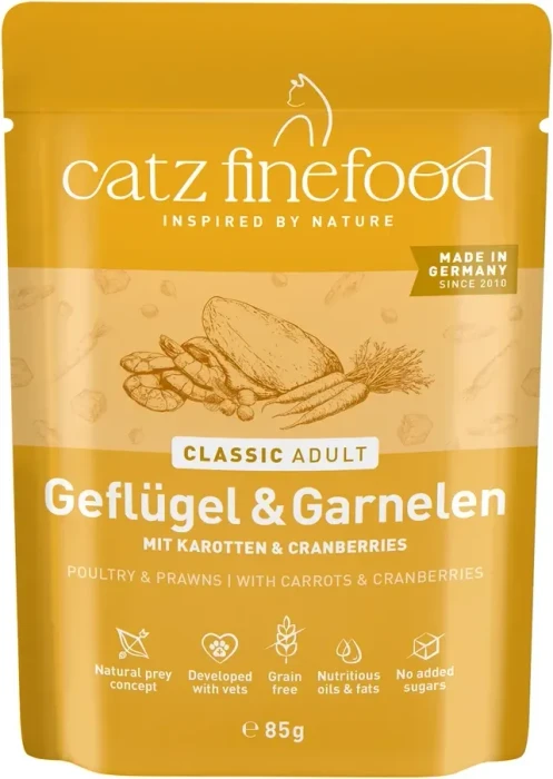 Catz finefood Classic No.17 Geflügel und Garnelen, 85g