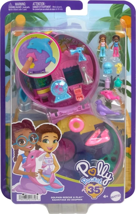 Mattel Polly Pocket - Delfin Retten und Spielen Schatulle