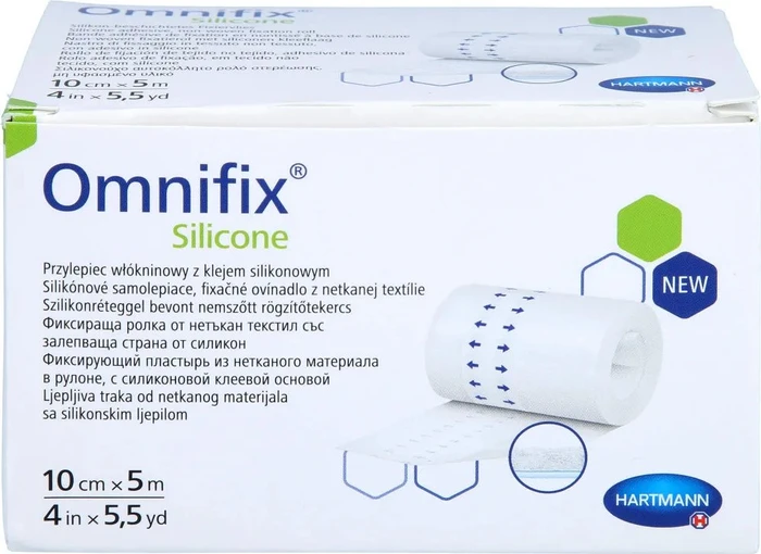 Hartmann Omnifix silicone Fixiervlies, 10cm x 5m, 1 Stück