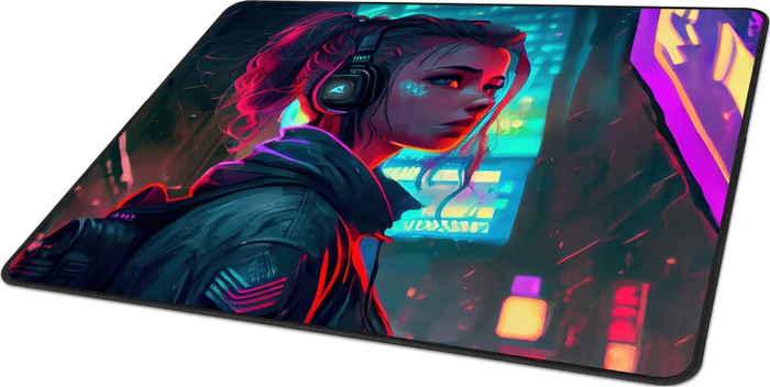 Sharkoon Skiller SGP50 D1, Mouse Mat XL, 444x355mm, Cyber-Girl with Headset