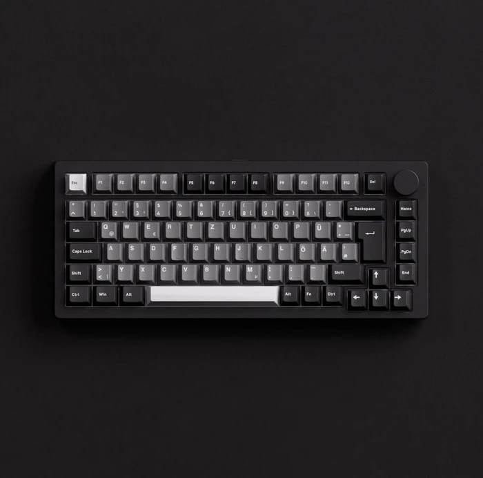 Akko Monsgeek M1 V5 Custom Mechanical Keyboard, Black & Silver, LEDs RGB, hot-swap, V3 Piano Pro, USB/Bluetooth, DE