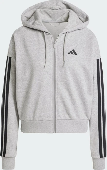 adidas Essentials 3-Streifen French Terry Hoodie medium grey heather/black (Damen)