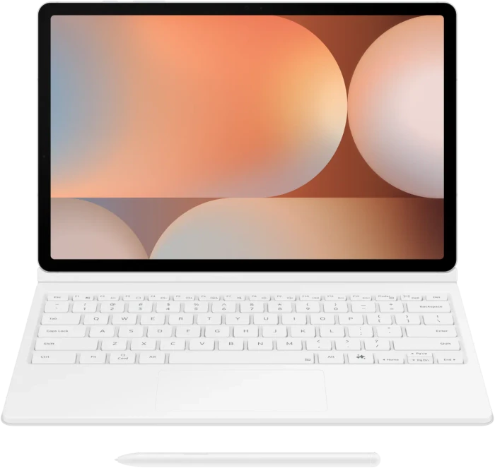 Samsung EF-DX825 Book Cover Keyboard mit AI-Taste für Galaxy Tab S9+ / S9 FE+ / S10+, weiß, DE