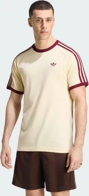 adidas 3-Streifen T-Shirt kurzarm warm vanilla/maroon (Herren)