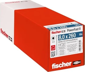 fischer PowerFast FPF II CTP T40 8.0x260 BC 50 Holzbauschraube, 8x260mm, 50 Stück