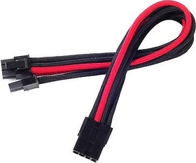 SilverStone PP07-PCIBR, 6/8-Pin PCIe Verlängerung 250mm, sleeved schwarz/rot (SST-PP07-PCIBR)