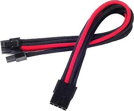 SilverStone PP07-PCIBR, 6/8-Pin PCIe Verlängerung 250mm, sleeved schwarz/rot