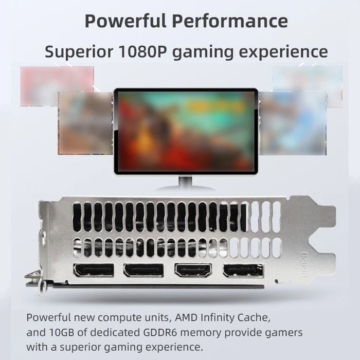 Yeston Radeon RX 6750 GRE 10G D6 GAEA, 10GB GDDR6, HDMI, 3x DP