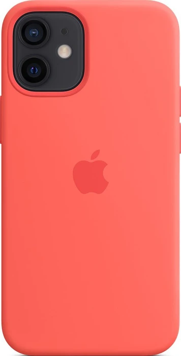 Apple Silikon Case mit MagSafe für iPhone 12 Mini zitruspink