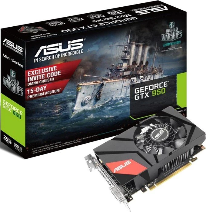 ASUS GeForce GTX 950 Mini, GTX950-M-2GD5, 2GB GDDR5, DVI, HDMI, DP