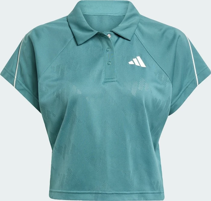 adidas Stadium 3-Streifen vom Tennis inspiriertes Poloshirt kurzarm preloved teal/off white (Damen)