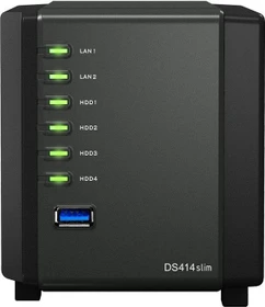 Synology DiskStation DS411slim, 256MB RAM, 1x RJ-45 1000Base-T, 2x USB-A 2.0