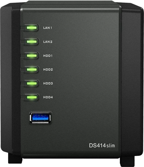 Synology DiskStation DS411slim, 256MB RAM, 1x RJ-45 1000Base-T, 2x USB-A 2.0