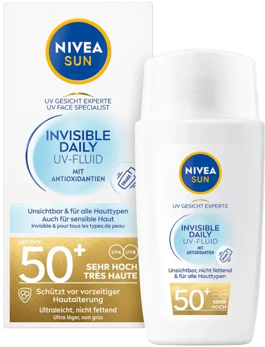 Nivea Sun Invisible Daily UV-Fluid mit Antioxidantien LSF50+, 40ml