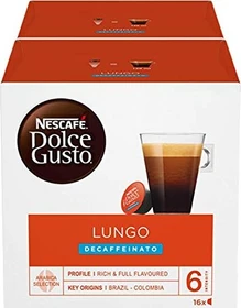 Nestlé Nescafe Dolce Gusto Caffe Lungo Decaffeinato Kaffeekapseln, 32 Stück (2x 16 Stück)
