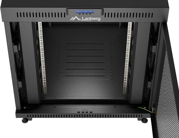 Lanberg 19" Rackschrank 15HE, LCD, freistehend, Flat Pack, V2, Gitternetztür, IP20, RAL 9004, 1000mm tief