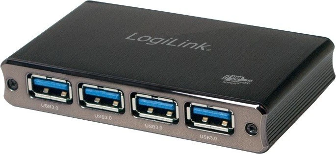 LogiLink Aluminium USB-Hub, 4x USB-A 3.0, USB 3.0 Micro-B [Buchse]