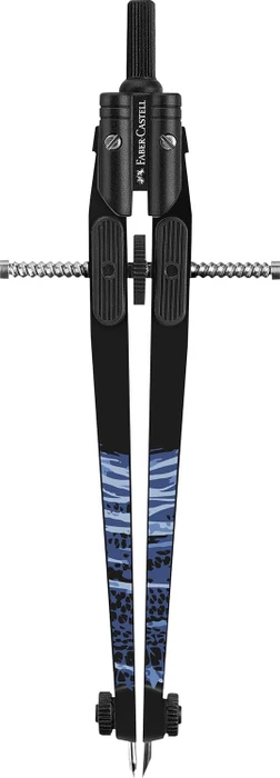 Faber-Castell Shiny Twist Schnellverstellzirkel, schwarz/blau, Klarsichtetui